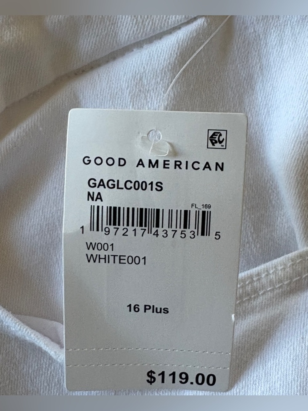NEW w/Tags Good American Good Legs Crop White High-Rise Jeans Size 16 - Picture 8 of 13